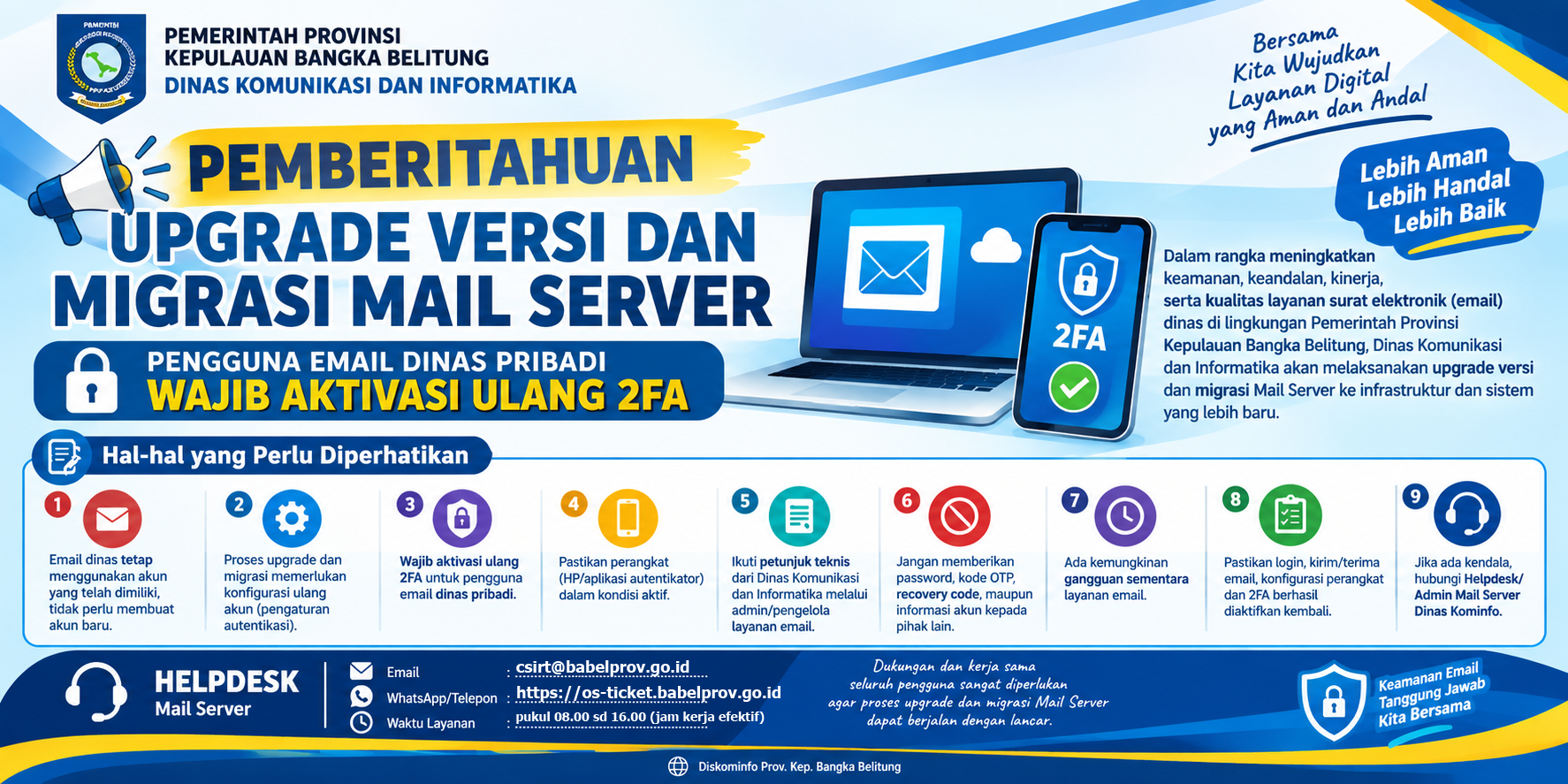 Update 2MFA user Email Dinas Pribadi
